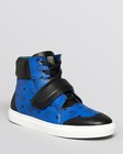 100% AUTHENTIC NEW MEN MCM ROYAL BLUE VISETOS MCM HIGH TOP SNEAKERS EU 44/US 11 — photo 1
