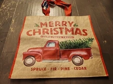 Marshalls - Merry Christmas Farm Truck - Large Reusable Shopping Tote Bag