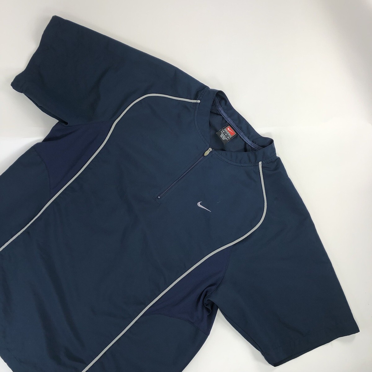 Vintage Nike Team Jersey Medium Navy Mens Dri-Fit 1/4 Zip Used Nme