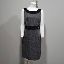 Tahari Mini Dress Size 12 Petite Tweed Sheath Professional Modest Work Church