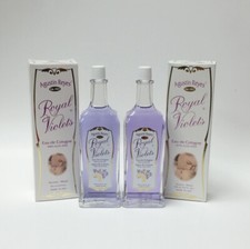 Agustin Reyes Royal Violets 5 oz Eau de Cologne Aloe Vera Glass Bottle Lot of 2