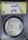 1887-S $1 Morgan Silver Dollar ANACS AU 55