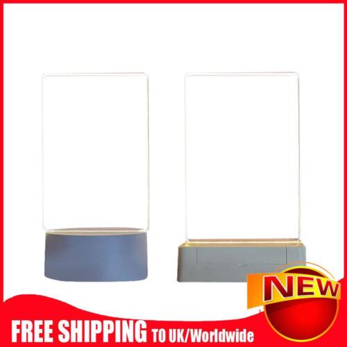 Transparent Acrylic Notepad Luminous Night Light Desktop Table Lamp Home Decor - Afbeelding 1 van 17