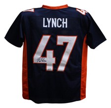 John Lynch Autographed/Signed Pro Style Blue XL Jersey HOF Beckett 34806