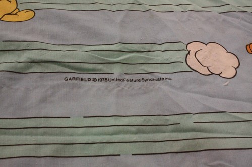 Vintage Garfield & Odie Twin Spannbettlaken 89"x70" , 1978 - Bild 2 von 2