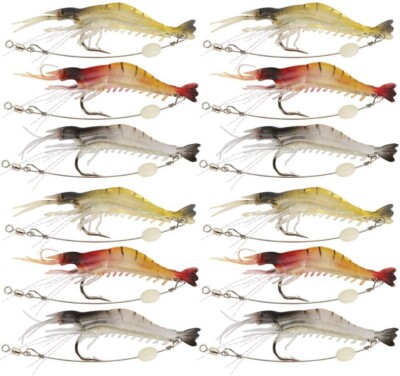 Señuelo Luminoso Oscuridad 13cm 5 Señuelos De Pesca Camarón Brillantes - Cebo Luminoso Para Agua Dulce Y Salada, 13 Cm, Gancho Agudo Señuelos Pesca Mar
