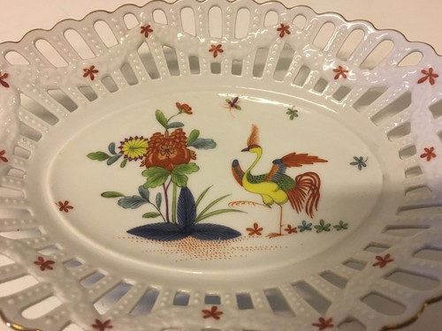 Antique Richard Klemm Dresden German Porcelain Bowl Kakiemon Style Bird Dec. - Picture 2 of 11