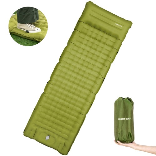 Outdoor Camping Sleeping Pad Inflatable Mattress with Pillows Thickened