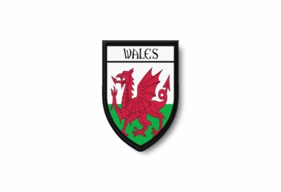 Welsh Print Flag Embroidery Edge Heat Stick Patch Patch