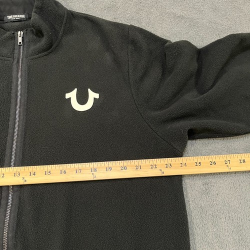True Religion Black Logo Fleece Full-Zip Long Sleeve Jacket Men's Size X-Large - Picture 5 of 8