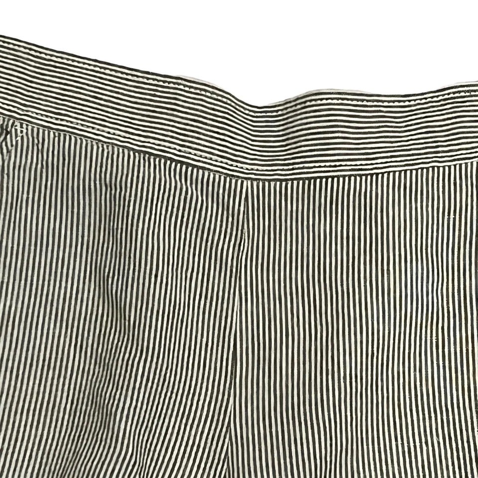 Pantalones Cortos Max Studio XL Mezcla de Lino Azul Blanco Rayas Bolsillos Cintura Elásticos Foto 4 de 4