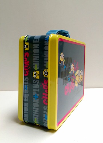 Despicable Me Kids Tin Lunch Box Bag "Minions + Minions Equal Chaos" Carry Case - Picture 6 of 12