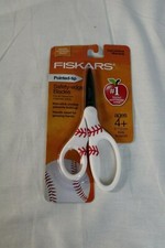 Fiskars Pointed-Tip Safety-Edge Blades 5" Baseball Themed Scissors Ages 4 NEW
