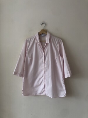 James Meade Cotton Blend Pale Pink 3/4 Sleeve Blouse Shirt - Sz 12. Women s