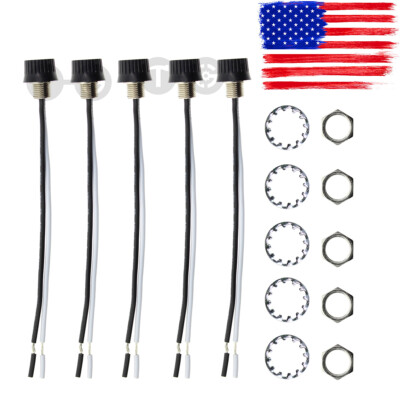 5PCS Black Rotary Stye On/Off Canopy Switches, 3/1 amps at 125/250,4'' Wire 