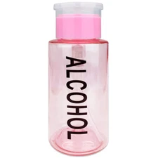 Pana 7oz  Alcohol Labeled Push Down Pump Dispenser Bottle w/Flip Top Cap - Pink