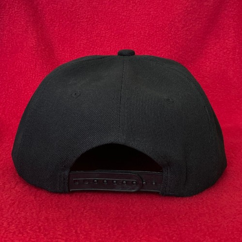 Rock Band Solid Black Color Logo Printed Flat Bill Cap Adjustable Snap Back - Picture 5 of 50