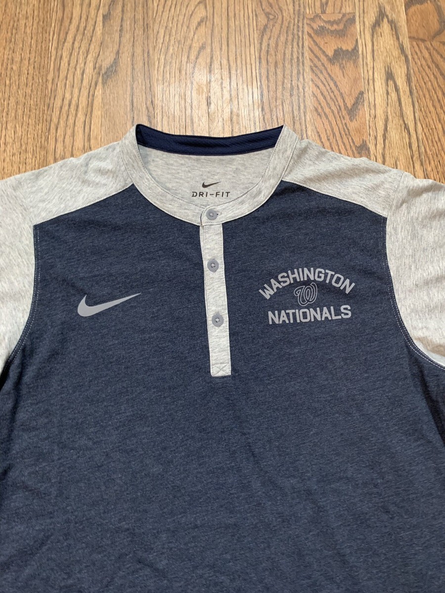 New NWT L/S Washington Nationals Nike Dri-Fit Flux Shirt Mens