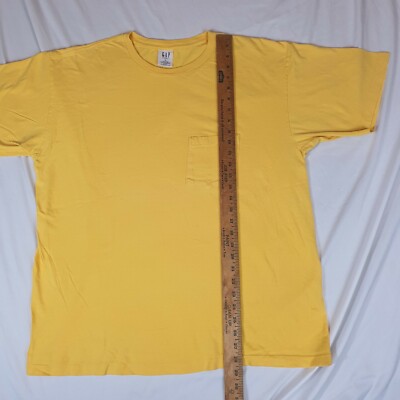 Vintage 90s Gap Pocket T-Shirt Single Stitch Yellow Size XL Vintage 90s Gap Pocket T-Shirt Single Stitch Yellow Size XL