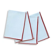 Solino Home Linen Dinner Napkins Set of 4 for Fall Party, Bianca Merrow Stitch