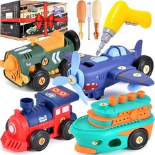 Take-Apart Electric Building Toys Car, Toddler Kids Tool Set with Motor Ele...