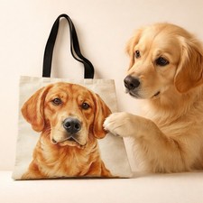 Women  s Canvas Tote Bag Dog , Print On Both Sides, Beach, Travel, Shopping, Baby