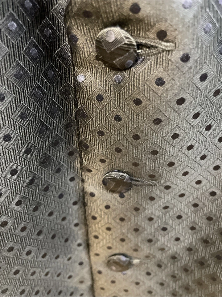 Carrot & Gibbs Handmade XL Blk Silk Formal Vest Tuxedo Wedding Prom - Image 3 of 4