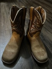 Bufalito Brown Leather Square Toe Studded Western Boots Youth Size 1.5 Mex 21.5