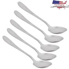 5-Piece Stainless Steel Dinner Spoons Set Durable Kitchen Classy Tableware New