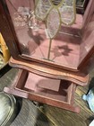 Vintage Wooden Jewelry Box Armoire Cabinet Rotating Necklace Carousel Glass Door — photo 4
