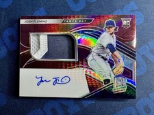 Josh Fleming 2021 Spectra Pink Prizm RPA Rookie Auto Jersey Patch 02/49 Rays
