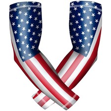 1 Pairs American Flag Arm Sleeves Sun Protection Cooling Arm Sleeves