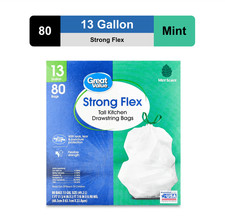 Great Value Strong Flex 13 Gallon Tall Kitchen Drawstring Bags  80 Count