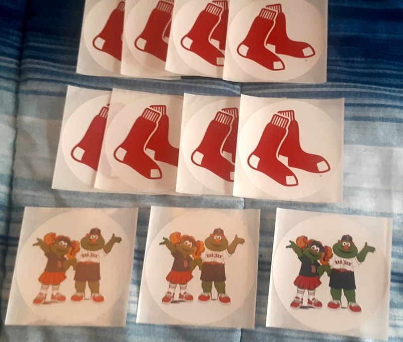 11 Super Boston Red Sox Logo Stickers Plus Mascots Tessie Green Monster Wally
