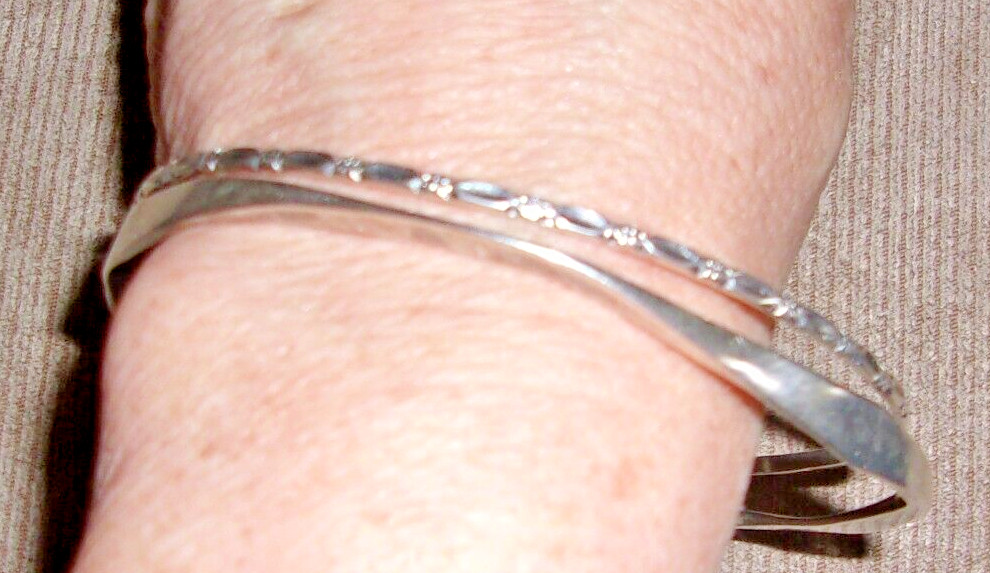 VINTAGE 2 STERLING SILVER STACKABLE BANGLE BRACEL… - image 2