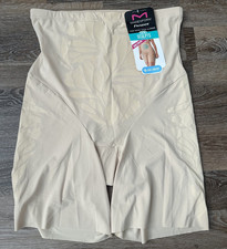 Maidenform Sculpts High Waist Thigh Slimming Shaping Shorts Shapewear Beige XL