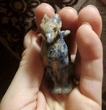 Carved Sodalite Gryphon Statue Figure