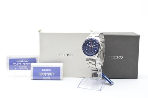 Full set *NEAR MINT* Seiko 7T92-0CF0 Flightmaster Pilot Chronograph Men's Watch