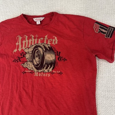 Addicted Soul 100% Cottonems Racing T-Shirt W/ Pin. Red Xl-2XLG Read Description