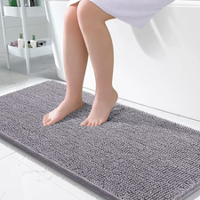 Extra Soft Absorbent Chenille Bath Rugs, Quick Dry Rubber Backing, Machine Washa