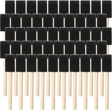Foam Paint Brushes, 50 PCS, 1" Wide Head with Wooden Handle