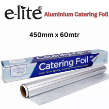 Heavy Duty Aluminium Kitchen Foil Roll Catering Tin Wrap 450mm x 60m Cutter Box