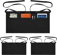 3 Pack Waitress Aprons with 3 Pockets, Server Apron for Waitress Waiter, Waist