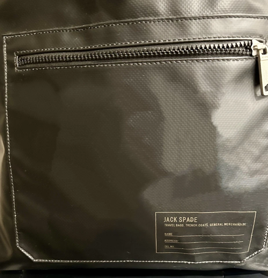 NUEVO SIN ETIQUETAS Mochila de Hombro Bolso de Viaje Impermeable Lona Negra Jack Spade De Colección Foto 4 de 4