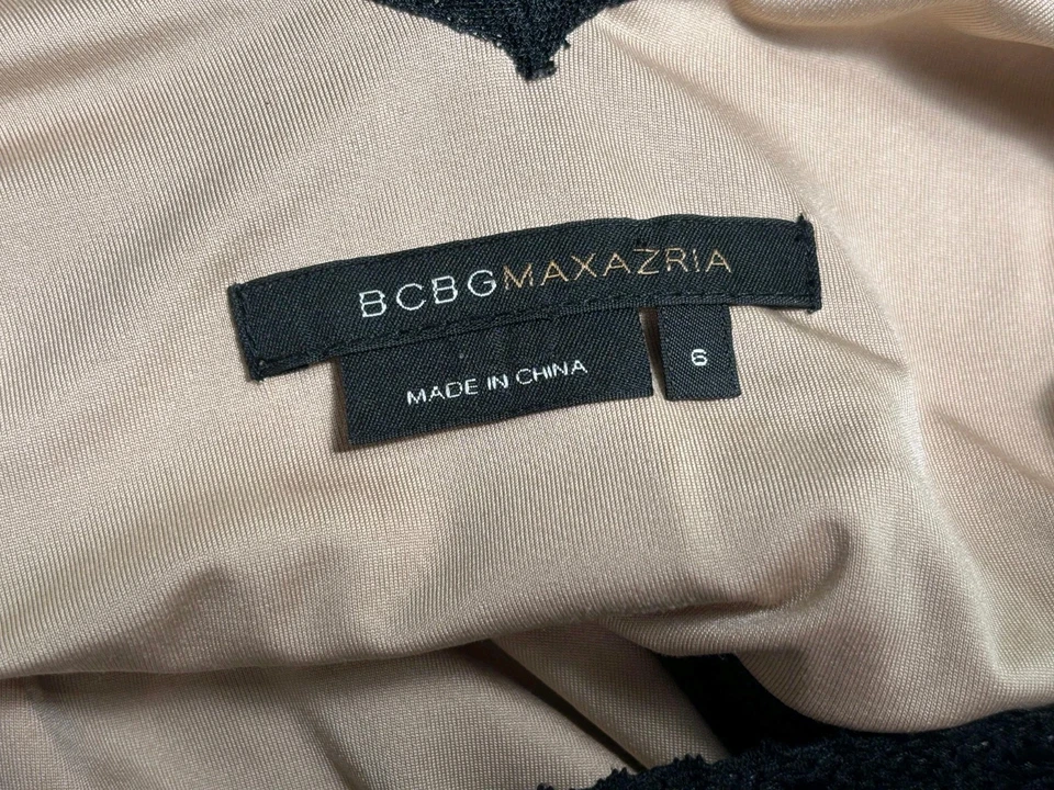 BCBG Maxazria цветочный блестки чистый черный голая с подкладкой коктейльное платье 6 Whimsygoth  - Изображение 3 из 4