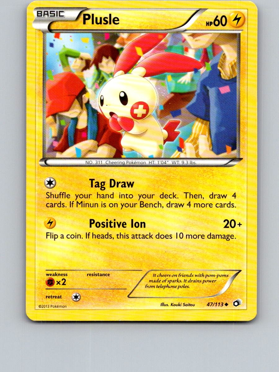 Plusle 47/113 Uncommon Legendary Treasures Pokemon Lightly Played