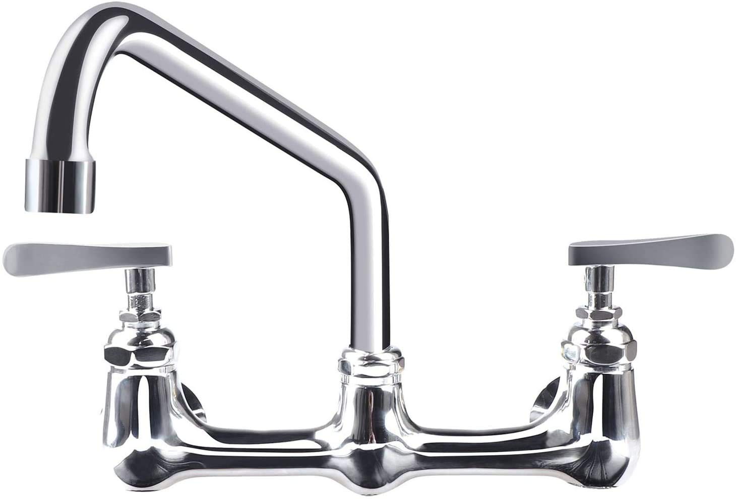 KWODE 8 Inch Center Commercial Sink Faucet with 10” Swivel Spout, Commercial ...