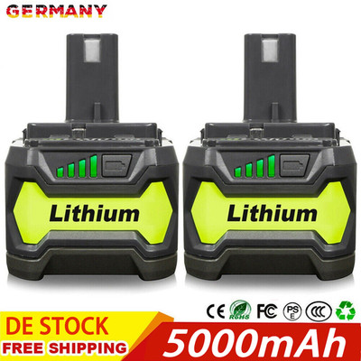 2x 18V 5.0Ah Akku für RYOBI 18 volt One Plus Lithium RB18L50 P108 P104 Batterie