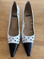 Stewart weitzman White leather perforated pum...