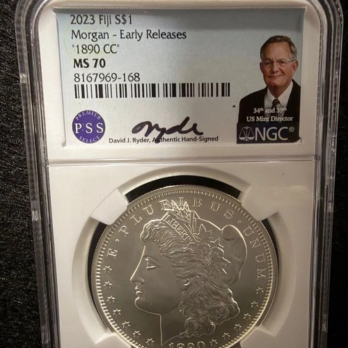 2023 Fiji "1890 CC" 1 Oz Morgan Silver Dollar Early Release NGC MS70